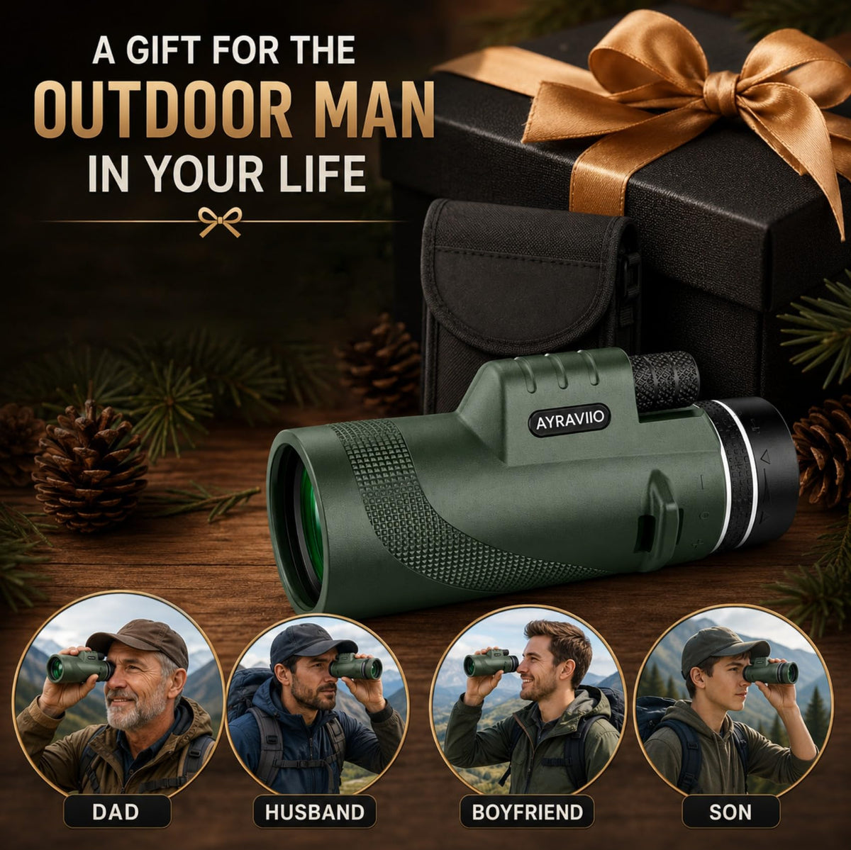 Birthday Gifts for Men Dad Husband Teen, 10x42 Monocular for Outdoor/Hiking 🍁 All In One Marketplace Canada