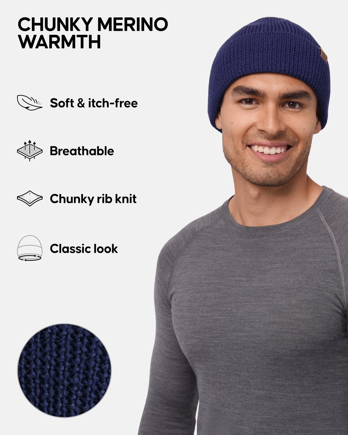 DANISH ENDURANCE Merino Wool Beanie & Toque, Blue, One Size 🍁 All In One Marketplace Canada