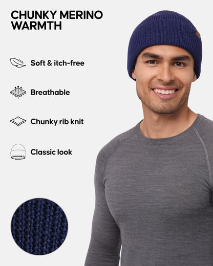 DANISH ENDURANCE Merino Wool Beanie & Toque, Blue, One Size 🍁 All In One Marketplace Canada