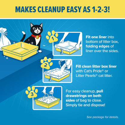 Jonny Cat Litter Box Liners: Heavy Duty - Tear & Leak Resistant - Drawstring Close - Jumbo, 15 Count JONNY CAT