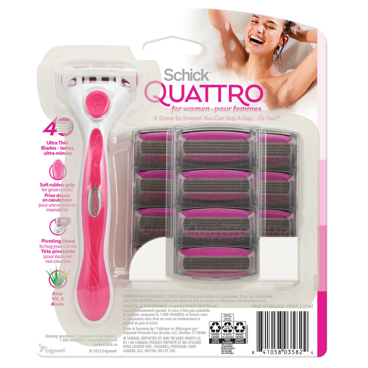 Quattro for Women Razor + 12 Refills