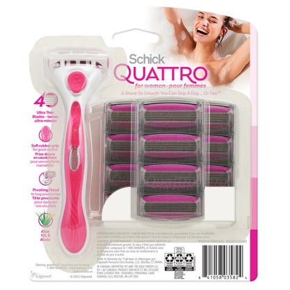 Quattro for Women Razor + 12 Refills