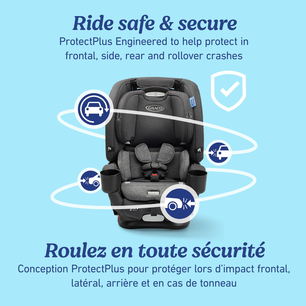 Graco 4Ever DLX Grad 5-in-1 Convertible Car Seat | Versatile, Comfortable, and Safe for Babies through Preteens | 1.8-54 kg (4-120 lb) | Harrison