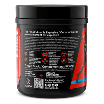 Six Star Pre-Workout Explosion for Men & Women, Blue Raspberry, 30 Servings Six Star