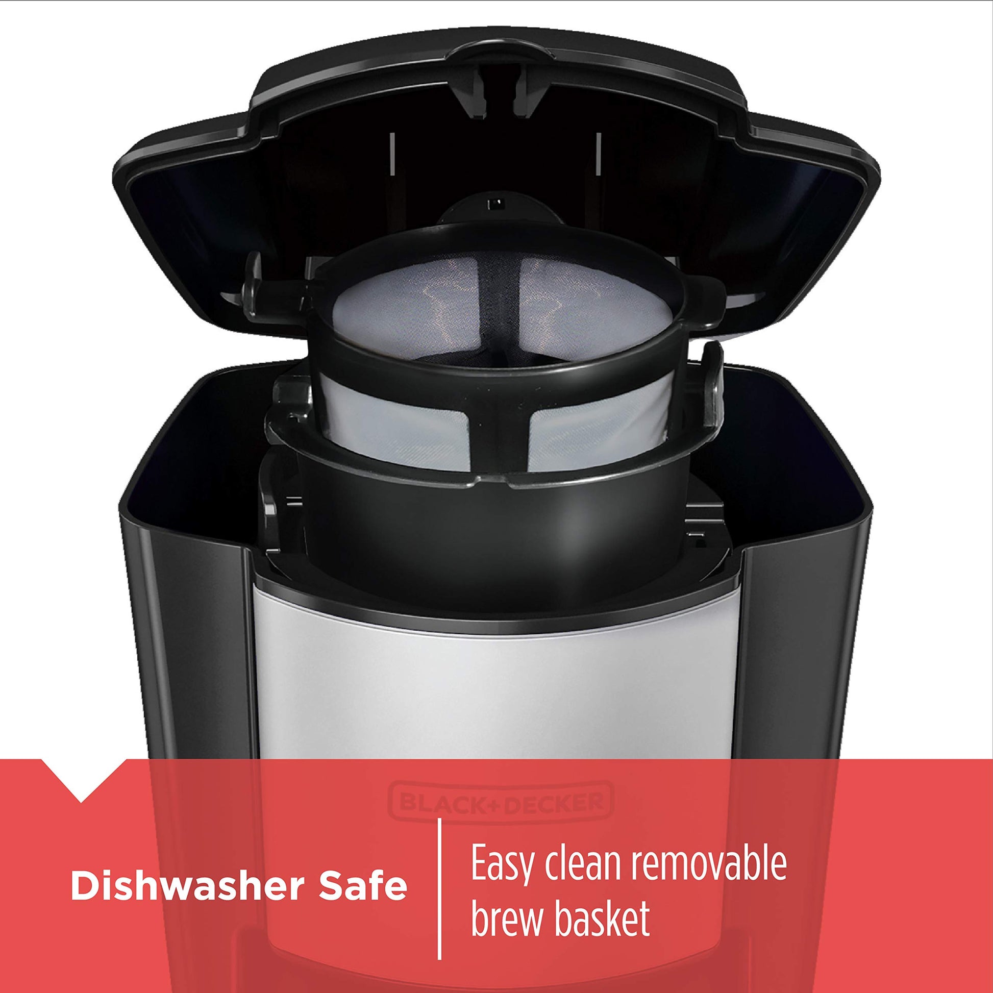 BLACK+DECKER Single Serve Coffee Maker, Includes One Dishwasher Safe Travel Mug (16oz), CM618C Black - Available at All In One Marketplace Canada