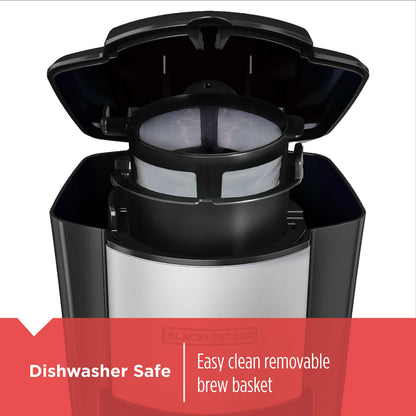 BLACK+DECKER Single Serve Coffee Maker, Includes One Dishwasher Safe Travel Mug (16oz), CM618C Black - Available at All In One Marketplace Canada