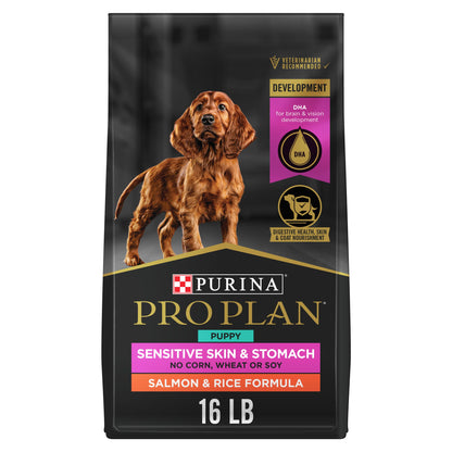 Purina Pro Plan Dry Puppy Food, Development Sensitive Skin & Stomach Salmon & Rice - 7.26 kg Bag (1 Pack) Pro Plan