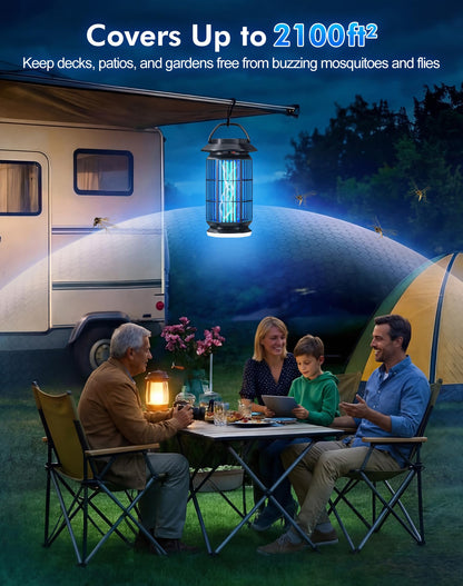 REOGLE 2-in-1 Bug Zapper Indoor Outdoor, 4000V Electric Mosquito Zapper with 365nm UV Light Trap & LED Night Light, Covers 2100 sq ft, Insect Fly Trapper Bug Light for Patio, Garage, Backyard, Porch - Available at All In One Marketplace Canada