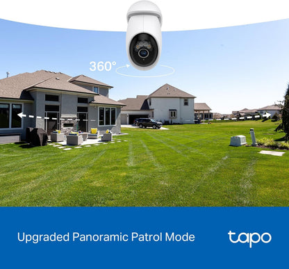 Tapo 4K 8MP Pan/Tilt Outdoor Security Camera, 360° View, No Monthly Fee, Person/Vehicle & Motion AI Track, Starlight Color Night Vision, SD/Cloud Storage, Works w/Alexa & Google Home (Tapo C560WS)