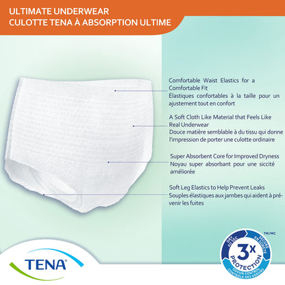 TENA Adult Incontinence, Discrete Disposable, Underwear, Comfortable Fit, Ultimate Absorption Protection, Unisex, Medium (M), 28 Count 🍁 All In One Marketplace Canada
