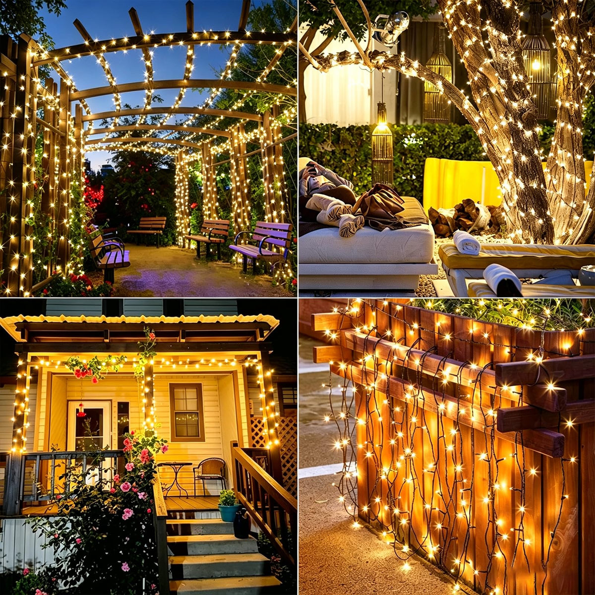 Upgraded 2 Pack 80FT 200 LED Solar Christmas Lights Outdoor Solar String Lights with 8 Lighting Modes Waterproof Solar Fairy Lights for Garden Yard Patio Christmas Tree Decoration (Warm White) 🍁 All In One Marketplace Canada