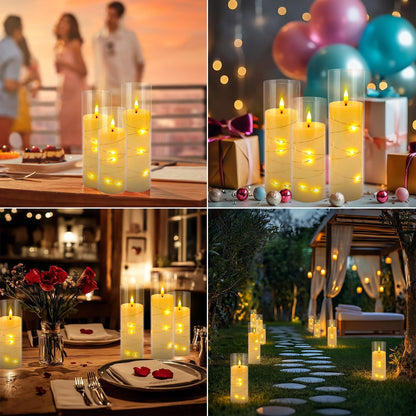 Flickering Flameless Candles with Remote and 2/4/6/8 H Timer Starry Lights candle Pack of 24 (D2.17"x H 5"6"7")with Realistic Moving Wick Candles for Valentine's Day Christmas & Home Decor,weeddings.. 🍁 All In One Marketplace Canada
