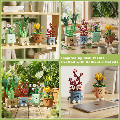 Loyratche 4 Pack Botanicals Cute Plants Building Set, 968PCS Flower Botanical Collection Building Toys for Home Office Décor Christmas Birthday Gifts 🍁 All In One Marketplace Canada