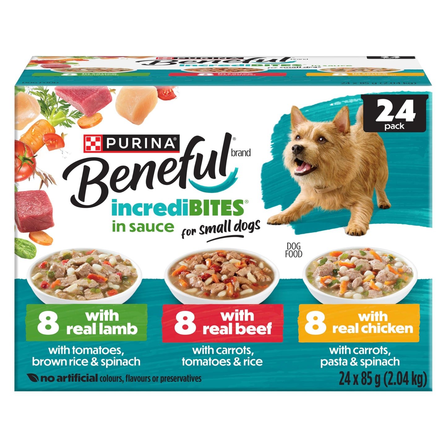 Beneful Incredibites Wet Dog Food, Lamb, Beef & Chicken in Sauce (24 Pack) Beneful