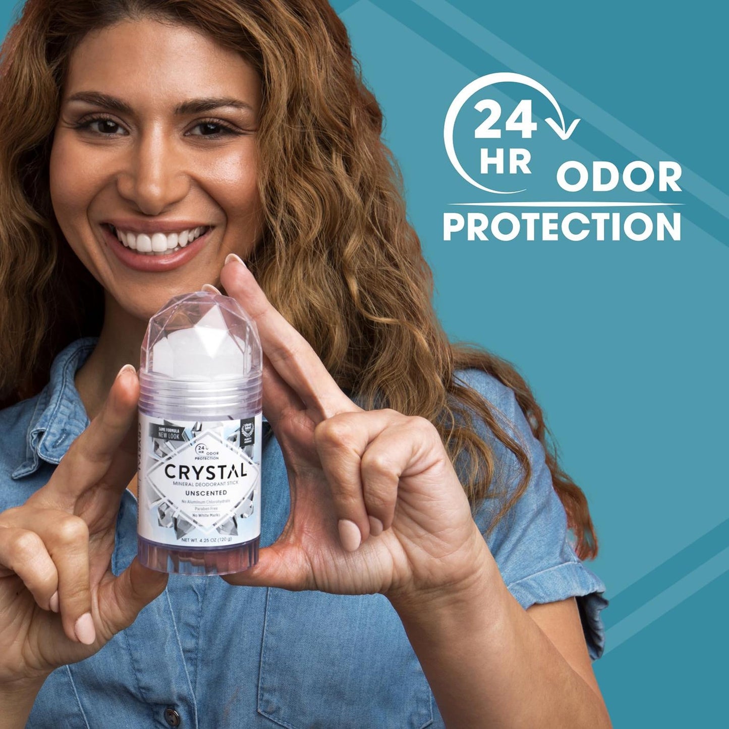 Crystal Mineral Deodorant Stick, 120g – Aluminum-Free, Unscented Natural Deodorant, 24-Hour Odor Protection, No Stains or Residue, Vegan & Cruelty-Free - Available at All In One Marketplace Canada