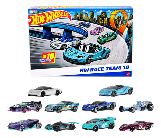 Hot Wheels 10-Pack of Toy Race Cars, Includes 1:64 Scale Corvette, Lamborghini, McLaren & Hot Wheels Originals - Available at All In One Marketplace Canada