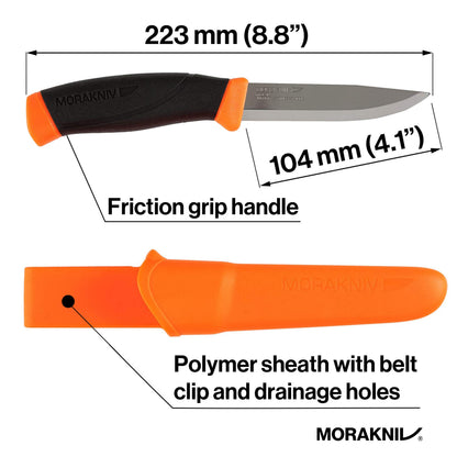 Morakniv Companion Fixed Blade Outdoor Knife with Sandvik Stainless Steel Blade, Orange, 4.1-Inch 🍁 All In One Marketplace Canada