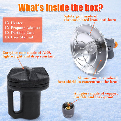 GFTIME Portable Camping Heater, 4,300 BTU 2-in-1 Propane & Butane Heater with High-Altitude Ignition, Tent Heater for Outdoor, Hiking, Fishing, Patio, Fast Heat, Adjustable Portable Heater for Winter 🍁 All In One Marketplace Canada