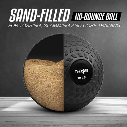 Yes4All 10 lbs Slam Ball for Strength and Cross Training – Medicine Ball (Black) 🍁 All In One Marketplace Canada