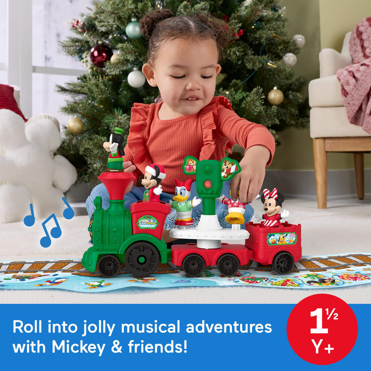 Fisher-Price Little People Disney Jr Musical Christmas Train Toy