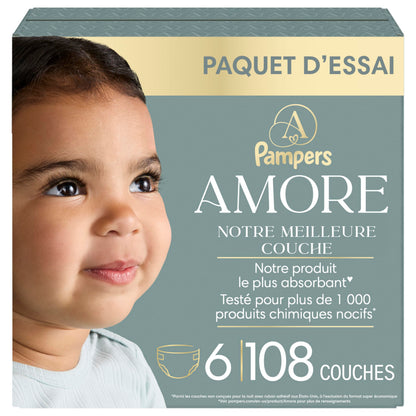 Pampers AMORE, Size 6, Our Best Diaper, 1 Pack (Count of 108)
