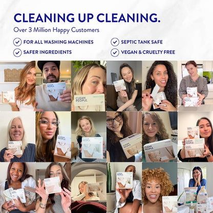 Clean People Laundry Detergent Sheets - Recyclable Packaging, Hypoallergenic, Stain Fighting - Ultra Concentrated, Laundry Soap - Fresh Scent, 96 Pack