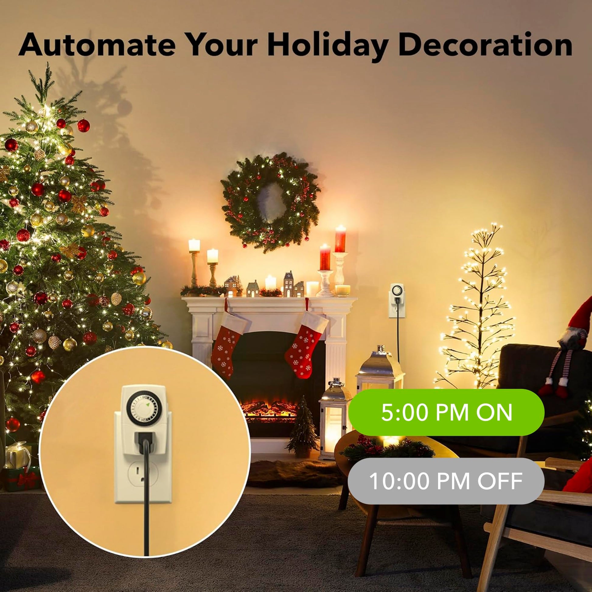 BN-LINK BND-60/U47 Indoor Mini 24-Hour Mechanical Outlet Timer, 3-Prong, 2-Pack - Available at All In One Marketplace Canada