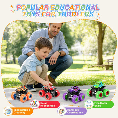 Monster Truck Toys for Boys Age 4-7, Car Toys for Toddlers 1-3 (4 Pack) 🍁 All In One Marketplace Canada