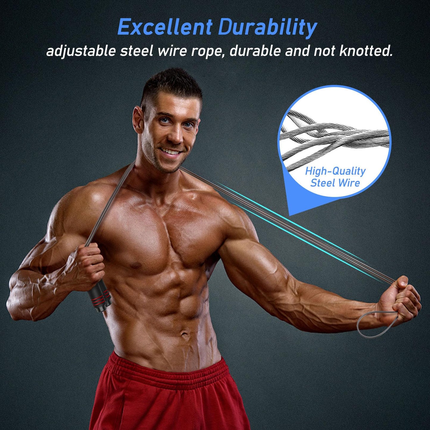 Blukar Jump Rope, Speed Skipping Jumping Rope Tangle-free Adjustable