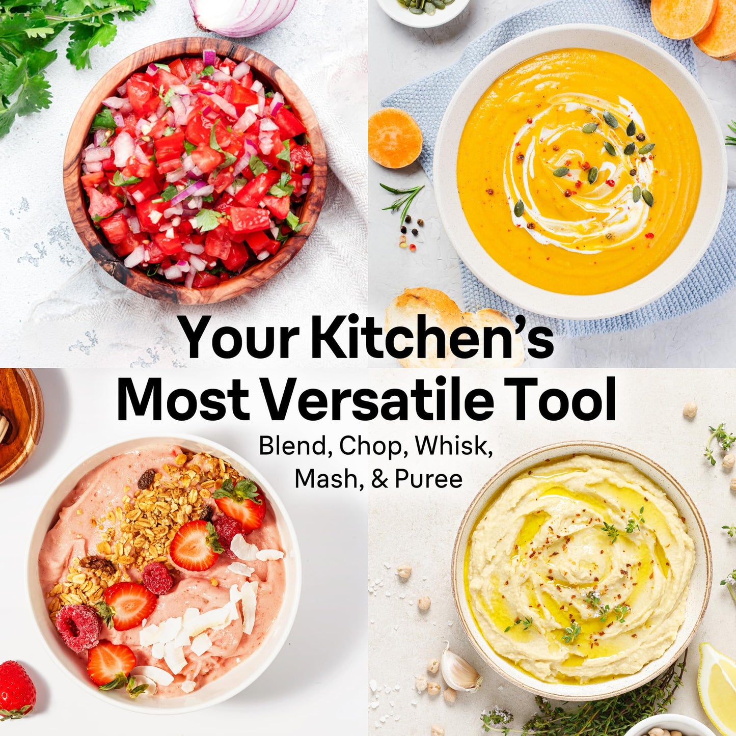 Braun MultiQuick 7 3-in-1 Immersion Blender with Food Processor – Powerful Handheld Electric Stick Blender - Emulsifier for Chopping, Beating & Whisking - Ideal for Soup, Puree, Smoothies & More - Available at All In One Marketplace Canada