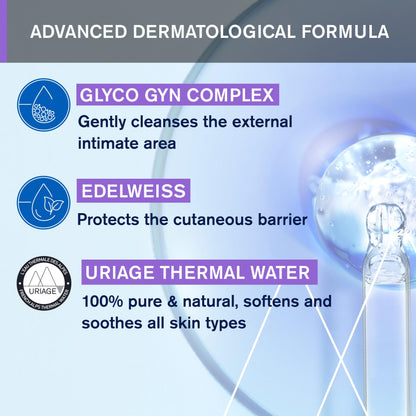 Uriage Gyn-Phy Refreshing Gel Intimate - Daily Hygiene for External Intimate Areas, Foaming Gel, Paraben-Free, Tested under Gynecological Control - 500ml Uriage