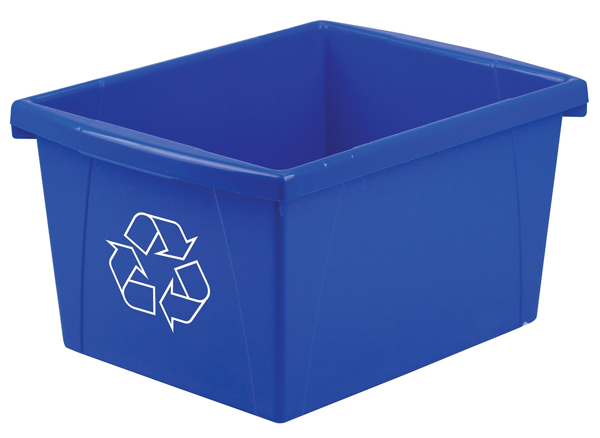 Storex 4 Gallon (15L) Recycle Bin, 13.63 x 7.87 x 11.25 Inches, Blue (61505A06C) Blue Recycling, 1-Pack , Small Storex