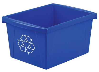 Storex 4 Gallon (15L) Recycle Bin, 13.63 x 7.87 x 11.25 Inches, Blue (61505A06C) Blue Recycling, 1-Pack , Small Storex