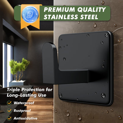 Auxmir Self Adhesive Hooks for Coat Towel, 7KG Heavy Duty Towel Hooks Stick on Wall and Door, 5 Pack Stainless Steel Waterproof Rustproof Wall Hanger for Bathroom Kitchen Office Shower