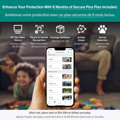Arlo Essential Security Camera 2K (3rd Gen, 2025 Release) - Wireless Outdoor Camera, Battery Power, Person Recognition, Package Detection, Animated Preview, 1-Month Trial of Secure Plan, 2 Cam, White