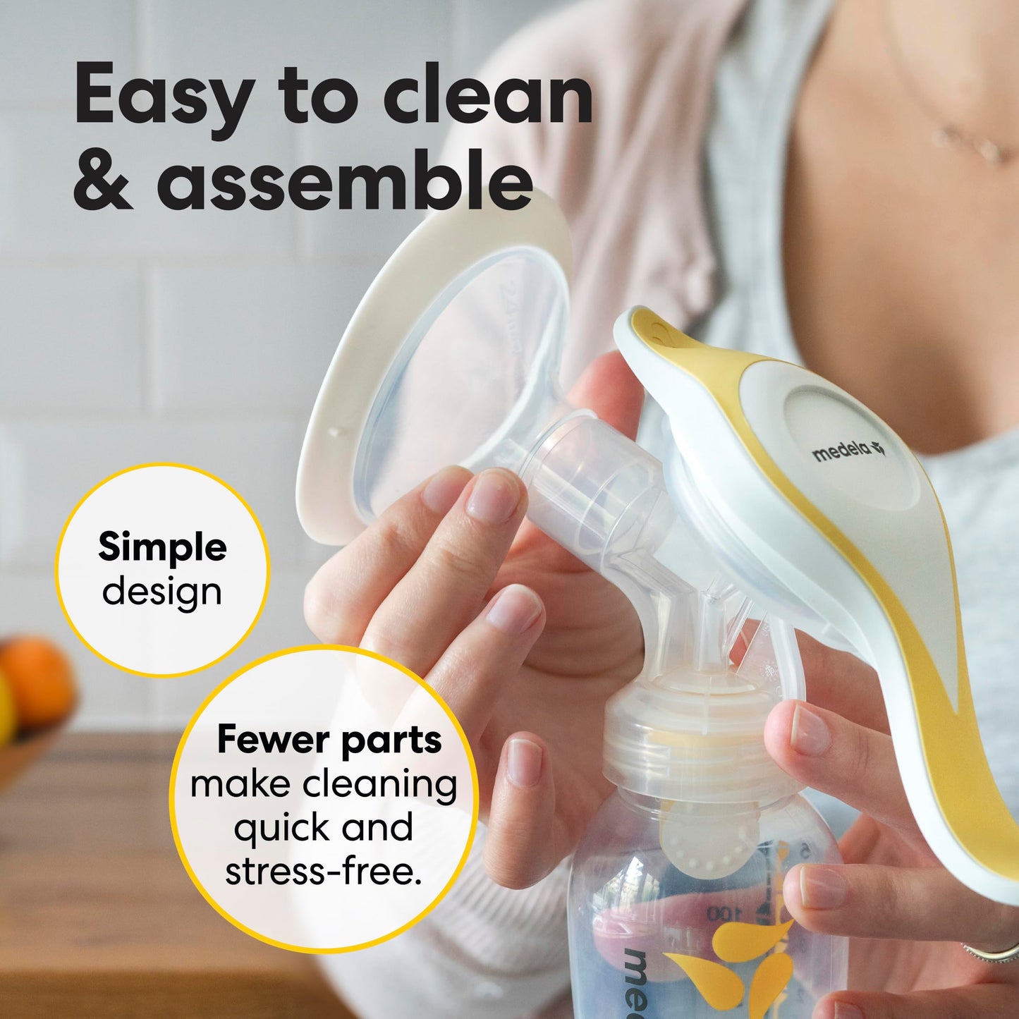 Medela Manual breast pump with Flex Shields Harmony Single Hand for More Comfort and Expressing More Milk