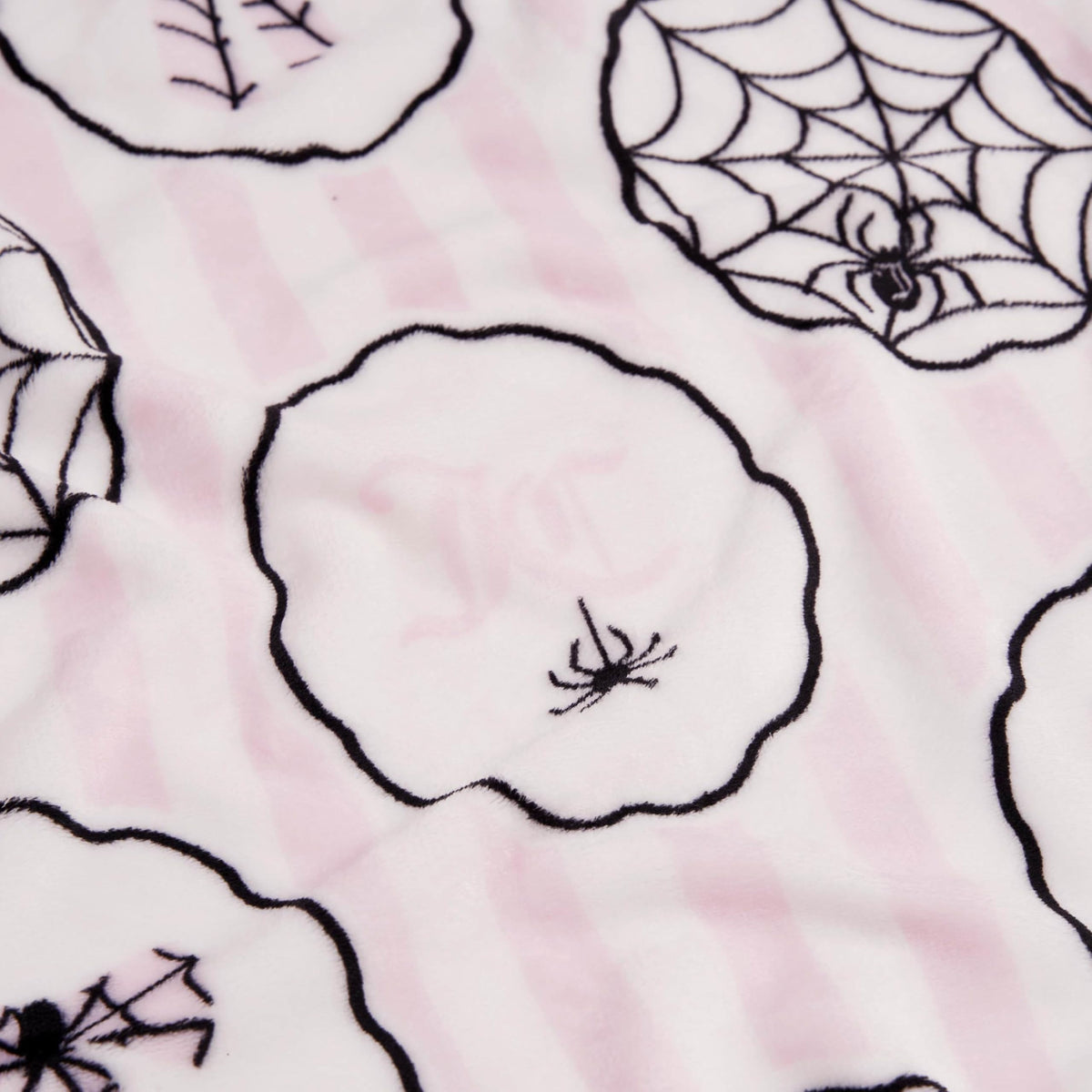 Couverture en peluche Juicy Couture, motif toile d'araignée pour Halloween, plaid décoratif doux en polyester pour canapé ou lit, rose clair, 127 cm x 152 cm