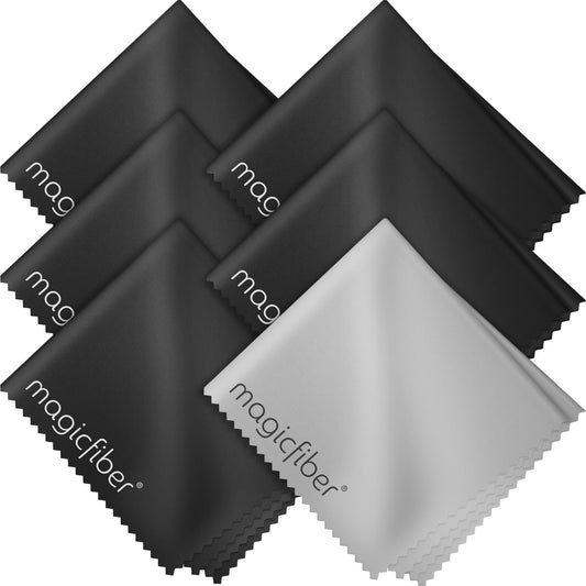 MagicFiber Microfiber Cleaning Cloths 6 Pack 6x7”- Premium Eye Glasses Cleaner for Lens and Screens I Scratch-Free Streak-Free Lint Free