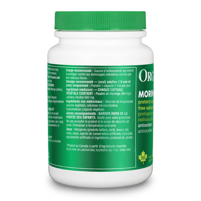 Organika Canadian-Made Moringa Leaf Extract- 1200mg Daily Dose, High Potency, Powerful Antioxidant, Anti-Inflammatory, Blood-Sugar Support, Detox, Source of Vitamins and Minerals- 120vcaps Organika