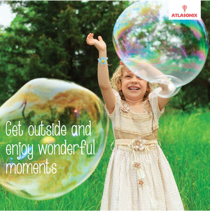 Bubbles for Kids - Giant Bubble Solution, Bubble Wands, Bubbles Powder Mix Makes 896 OZ (7 Gallons) - The Original Mix Kid Safe and Long Lasting Outdoor Toys Fun