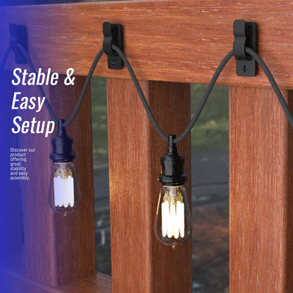 60Pack Black Outdoor String Light Clips Screw-in Hooks,Garden Hooks,Cable Hangers and Clips for Hanging Fairy Lights for Christmas, Festival,Patio, and Fence Decorations 🍁 All In One Marketplace Canada