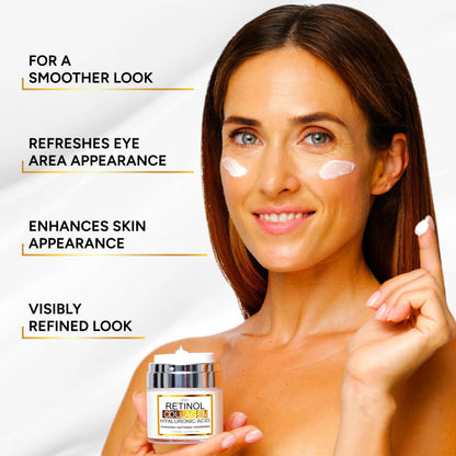 Retinol Cream for Face - Face Moisturizer with Hyaluronic Acid, Collagen - Lightweight Day and Night for Women and Men - Facial Cream, Neck & Décolleté - Non-Comedogenic, 50 ML - Available at All In One Marketplace Canada