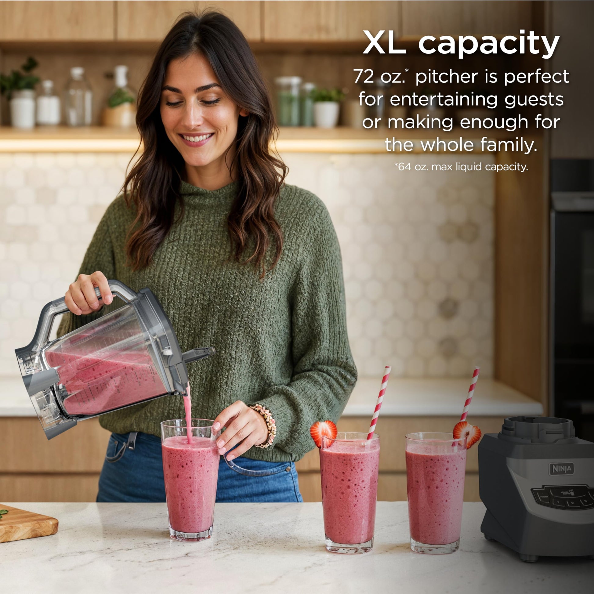 Ninja BL660C Professional Countertop Blender With 1100-Watt Base,72Oz Total Crushing Pitcher and(2)16 Oz Cups For Frozen Drinksand Smoothies,Silver/Gray,1100W,(Canadian Version)Silver/Grey,7.8 Pounds