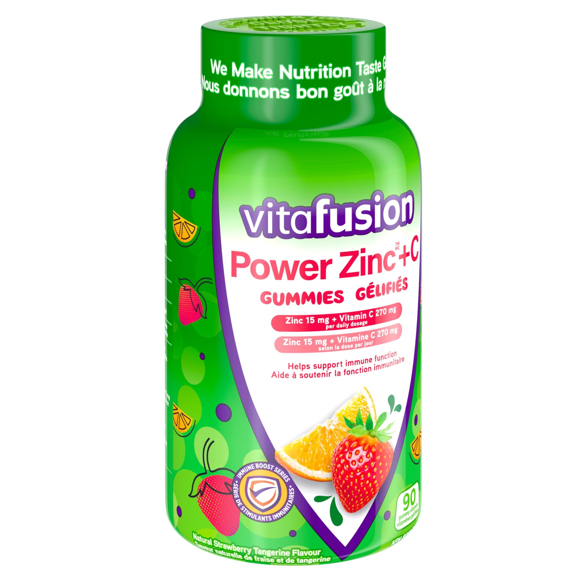 Vitafusion Power Zinc + C Gummy Vitamins - Helps Support Immune Function, Antioxidants, Healthy Hair, Skin, and Nails, One Month Supply - 90 Count Vitafusion store
