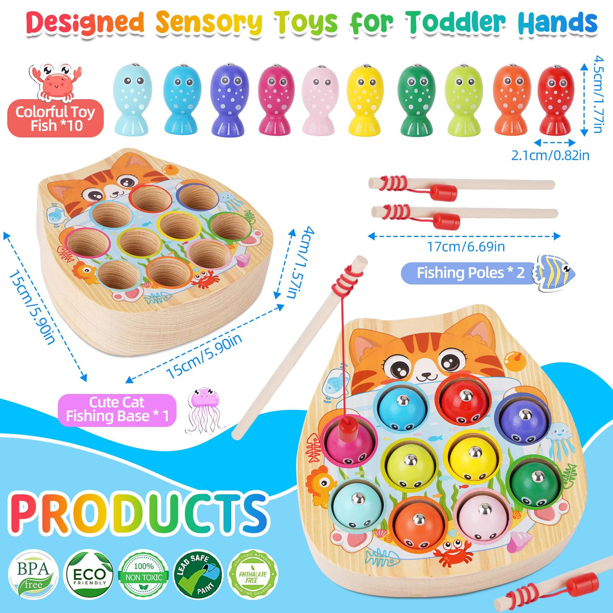 FCSONU Toddler Toys for 2 3 Year Old Boy Girl|Magnetic Fishing Game for Kid 🍁 All In One Marketplace Canada