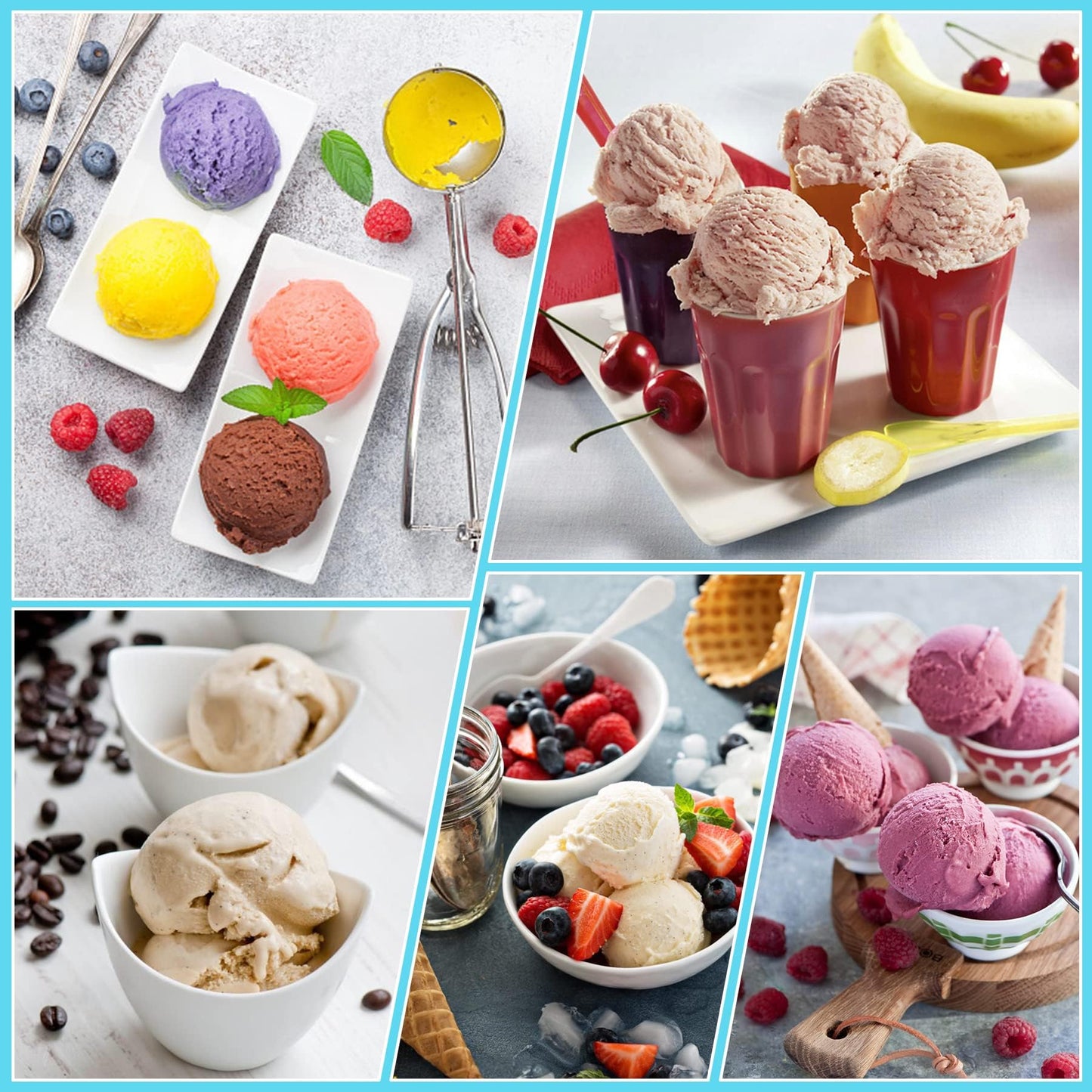 Containers Replacement for Ninja Creami Pints and Lids & Scoop - 4 Pack | Compatible with NC300/NC301/NC299AMZ Series | BPA-Free, Dishwasher-Safe, Leak-Proof Pints for Homemade Ice Cream - Available at All In One Marketplace Canada