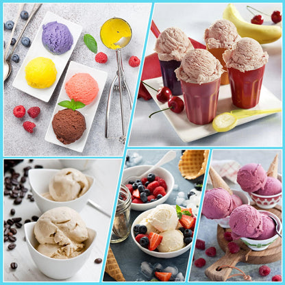 Containers Replacement for Ninja Creami Pints and Lids & Scoop - 4 Pack | Compatible with NC300/NC301/NC299AMZ Series | BPA-Free, Dishwasher-Safe, Leak-Proof Pints for Homemade Ice Cream - Available at All In One Marketplace Canada