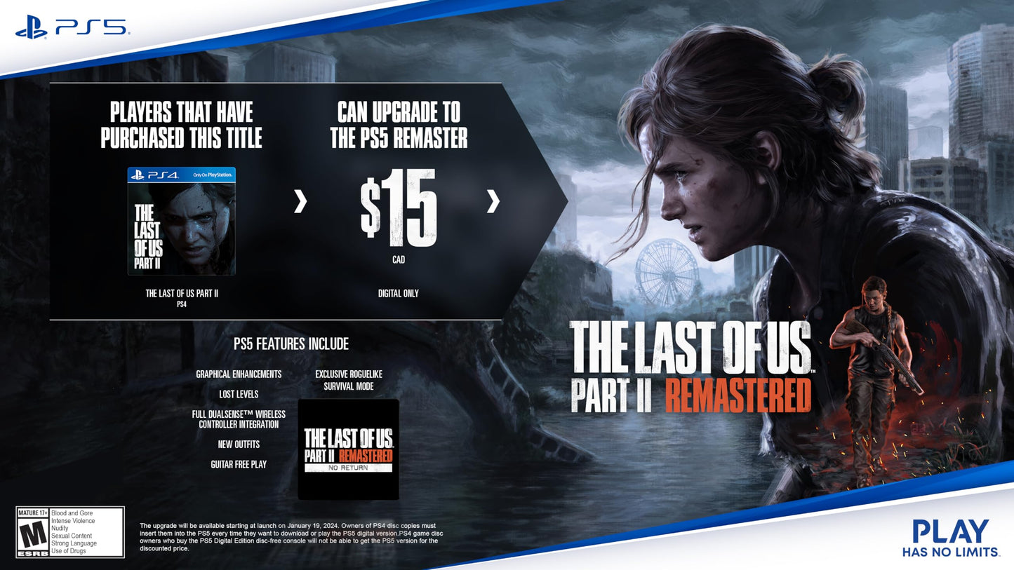 The Last of Us Part II Remastered - PlayStation 5 🍁 All In One Marketplace Canada