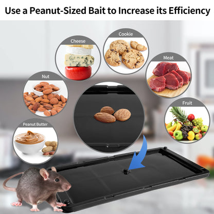 LULUCATCH Mouse Glue Traps 12 Pack, Larger & Heavier Plastic Sticky Glue Traps with Extra-Strong Adhesive for Mice, Rats, Sticky Mouse Trap for Indoor Use, Easy to Set.
