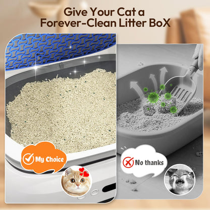 Happypaw Open-Top Self Cleaning Litter Box - Large Capacity Automatic Litter Box for Multiple Cats with Safety Protection, App Control, Odor-Free, Anti-Leakage Material, Includes Trash Bags - Available at All In One Marketplace Canada